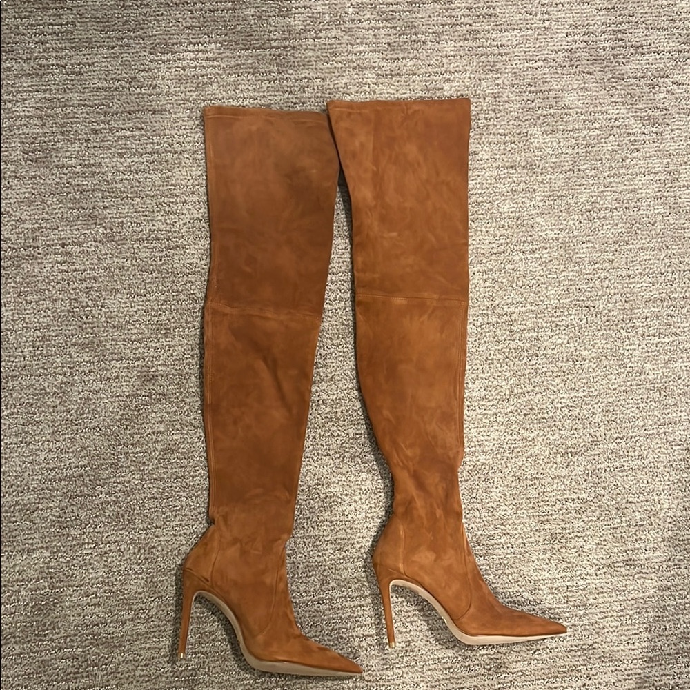 Stuart Weitzman Brown Thigh High Suede Boots